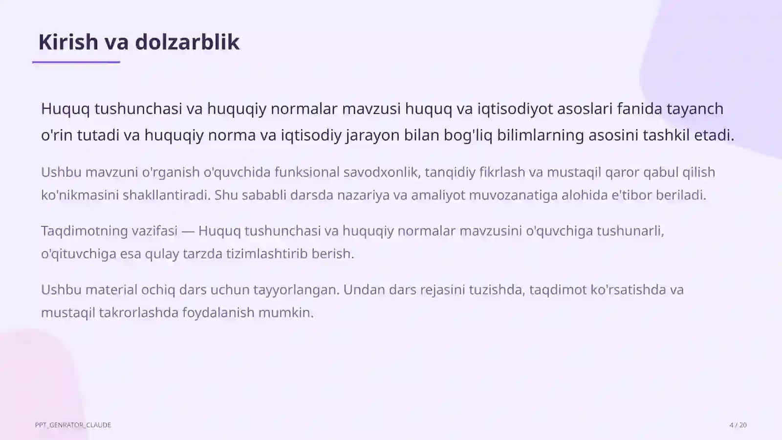 Huquq va iqtisodiyot asoslari (9–11) 4