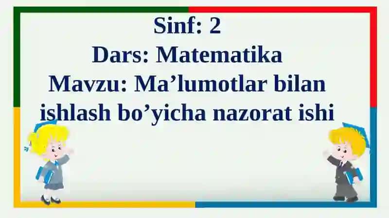 Ma’lumotlar bilan ishlash bo’yicha nazorat ishi 4