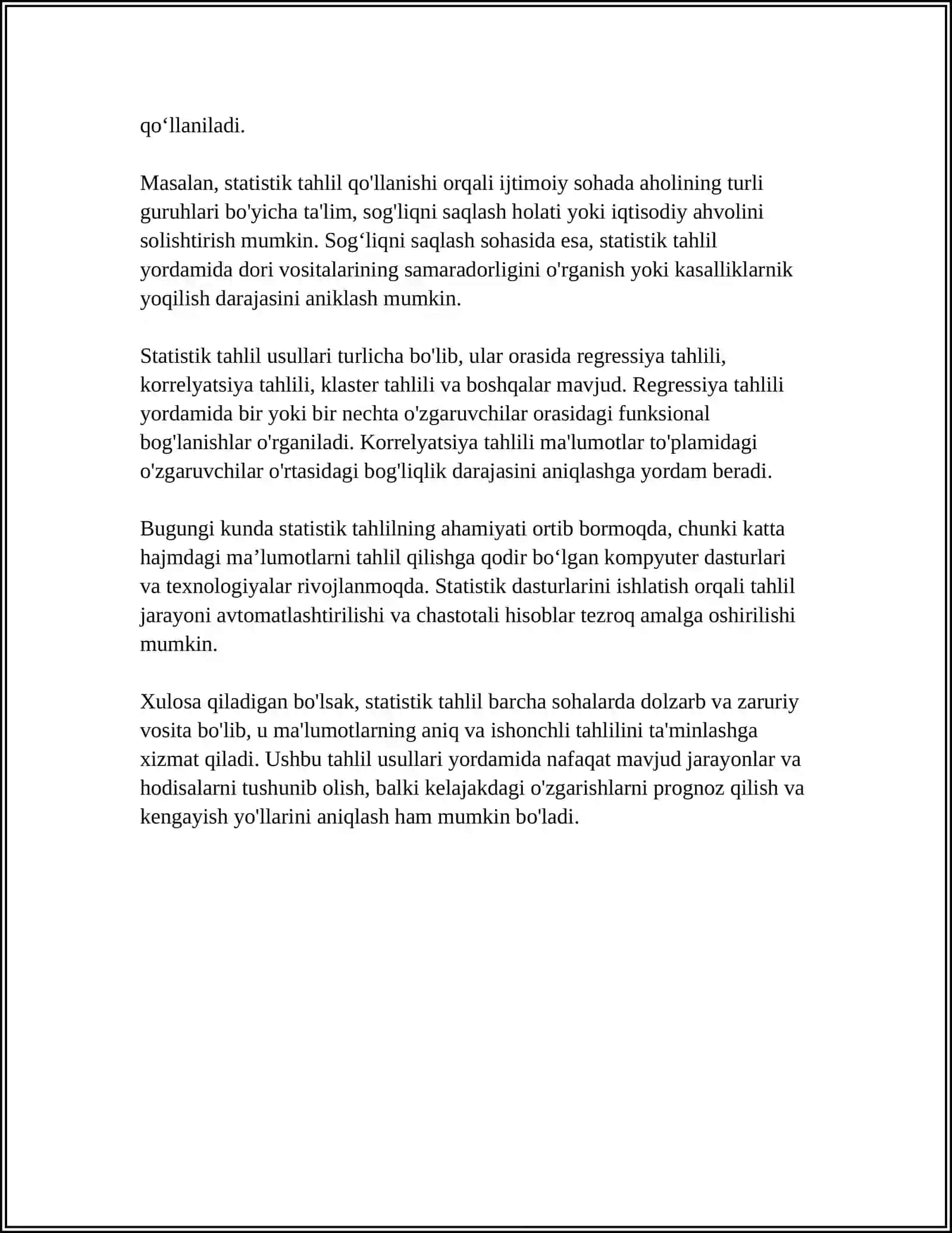 STATISTIK GRUHLASH MOHIYATI VAAHAMIYATI 4