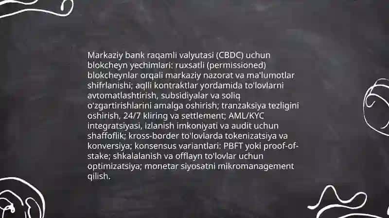 Milliy iqtisodiyotni turli sohalarida blockchain texnalogiyasidan foydalanish yoʻllari 4