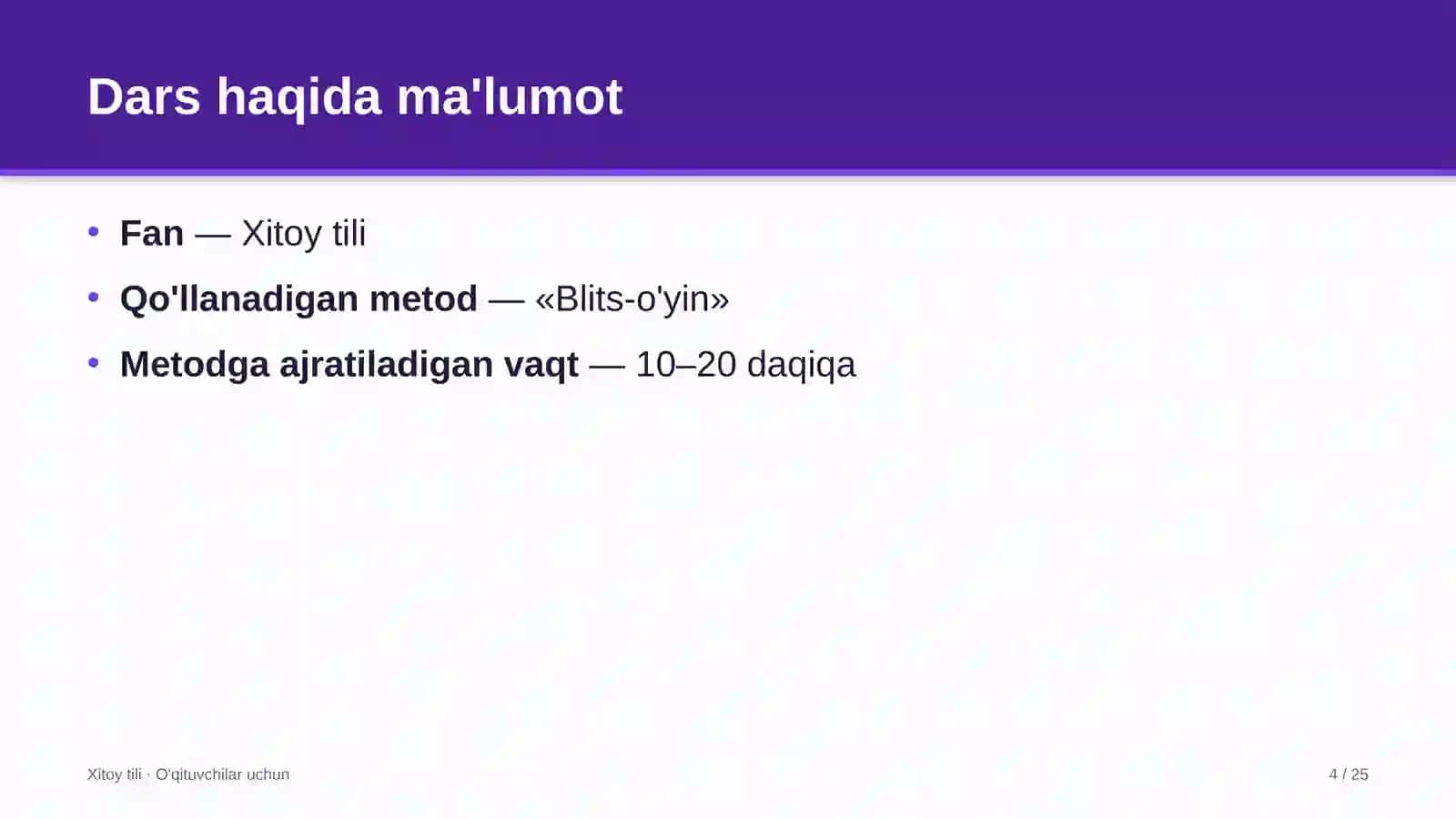 xitoy tili darslarida blits o'yin metodidan foydalanish 7257 4