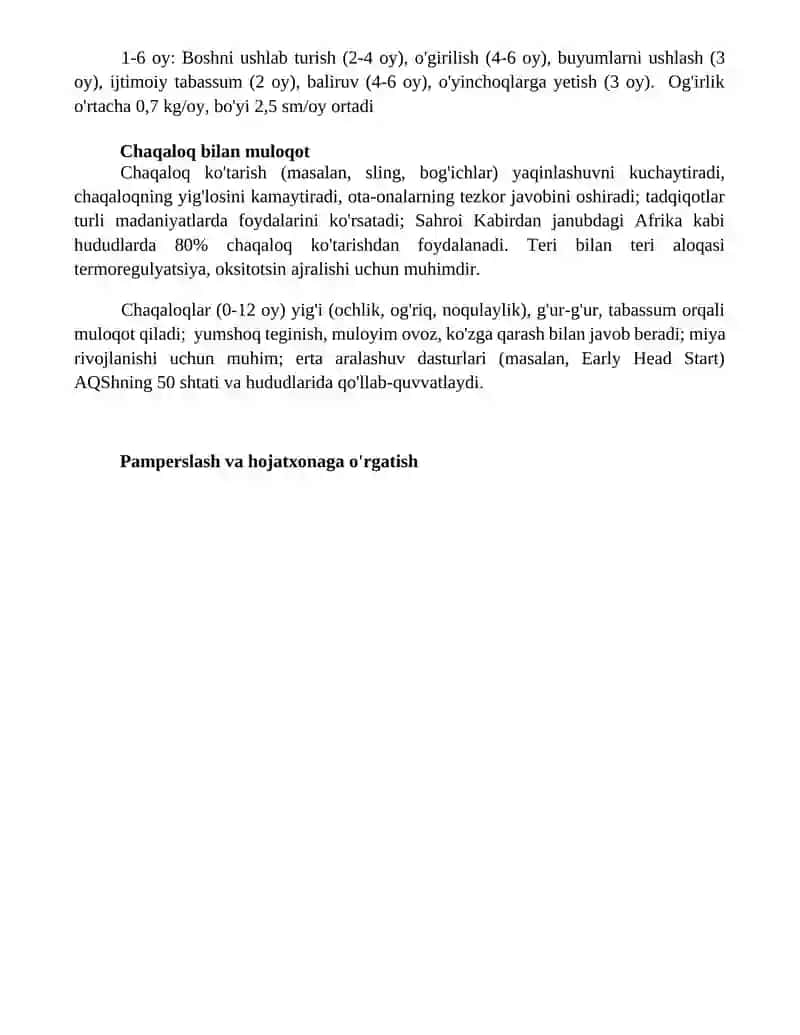 Chaqaloqlarni parvarish qilish jarayoni 4