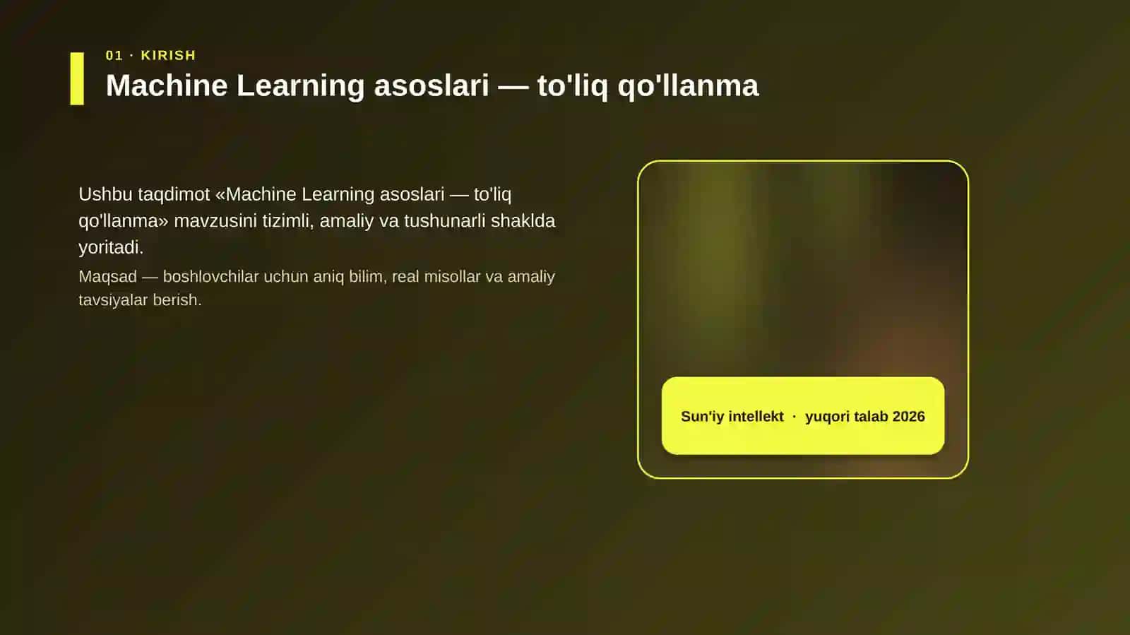Machine Learning asoslari — to'liq qo'llanma 4