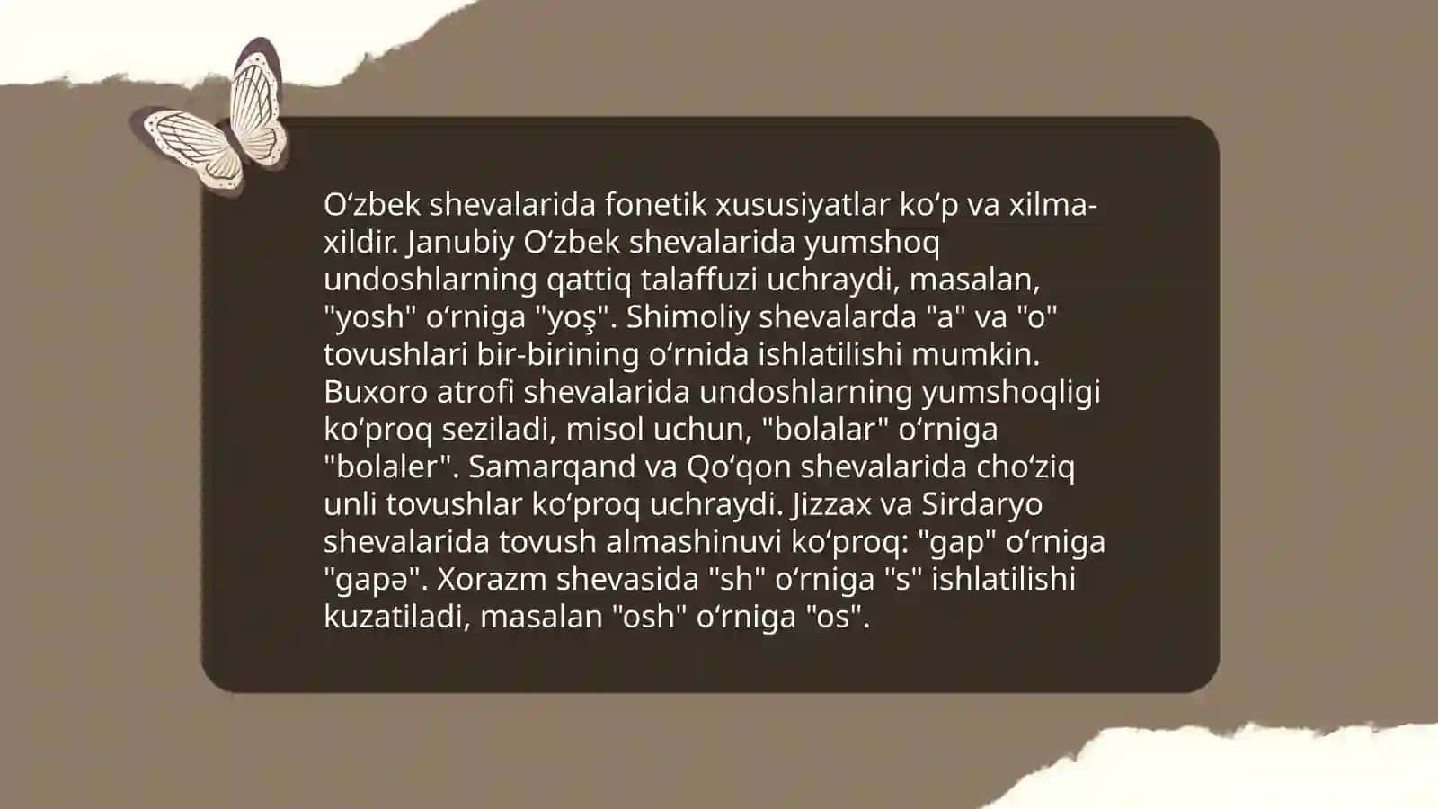 Oʻzbek shevalarining leksik, fonetik va morfologik xaritalash tushunchasi 4