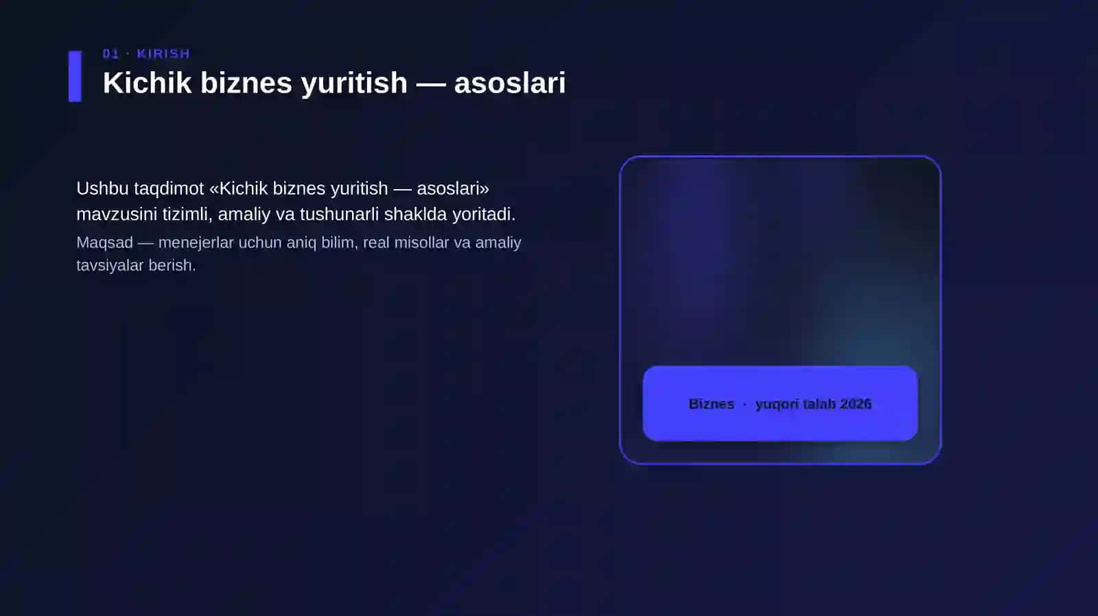 Kichik biznes yuritish — asoslari 4
