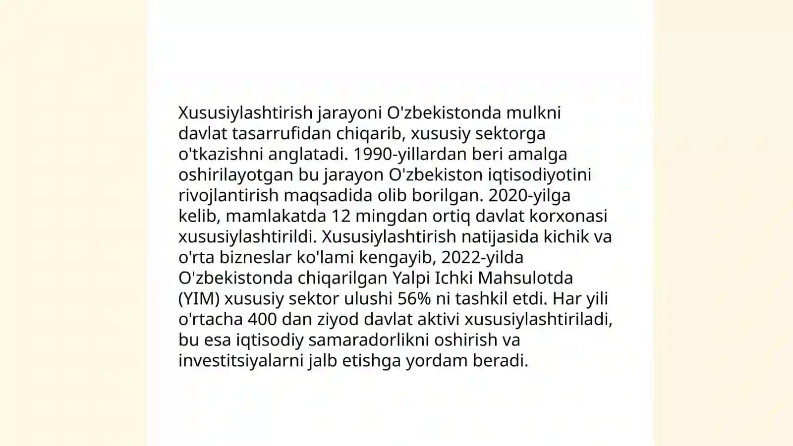 O'zbekistonda bozor munosabatlarini rivojlanishi 4