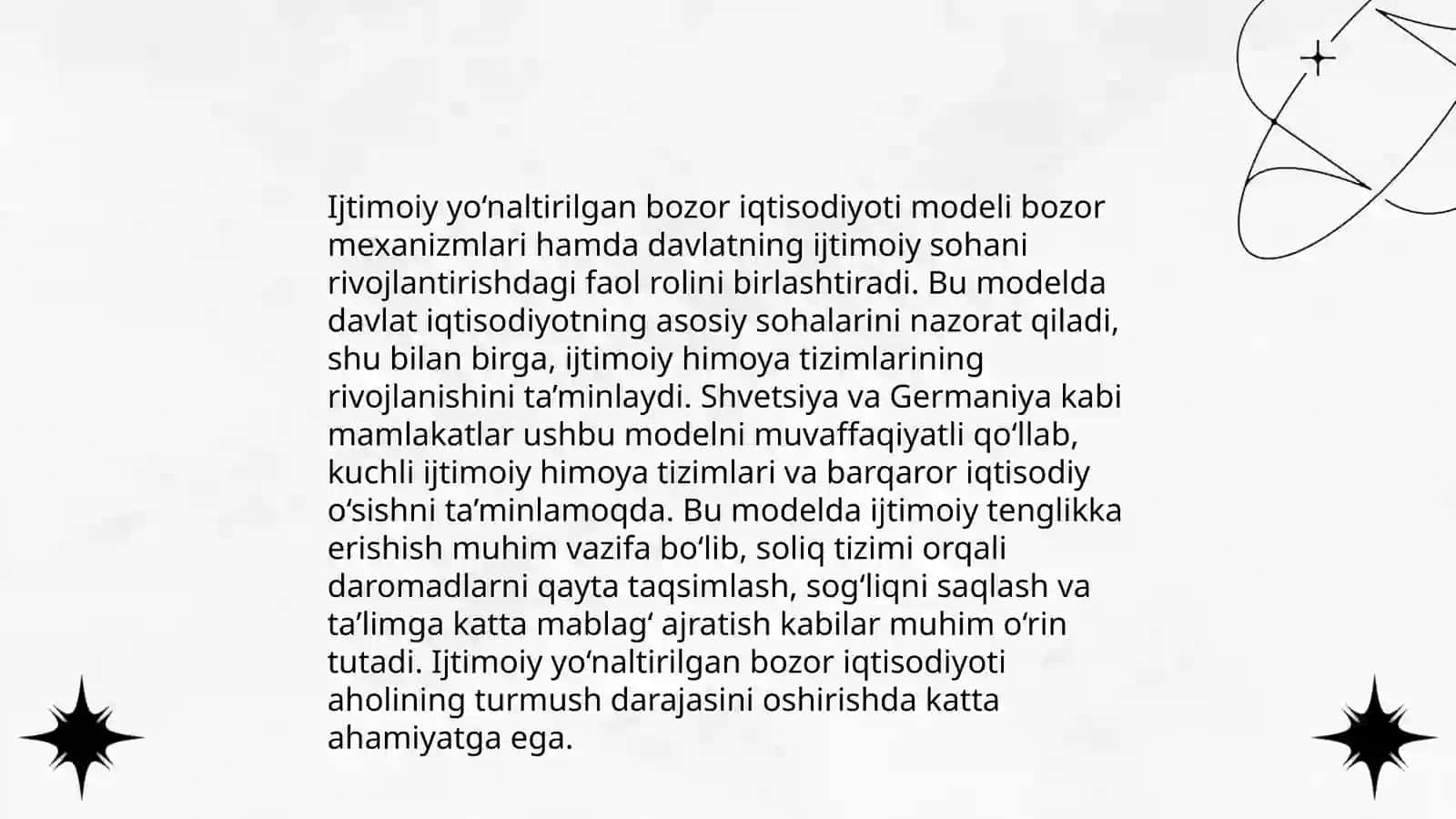 Bozor iqtisodiyotining ijtimoiy yo'naltirilganligi va uning O'zbekistonga xos xususiyatlari 4