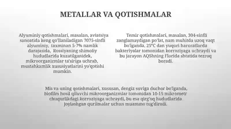 Mikroorganizmlar bilan zararlanadigan material va buyumlar 4
