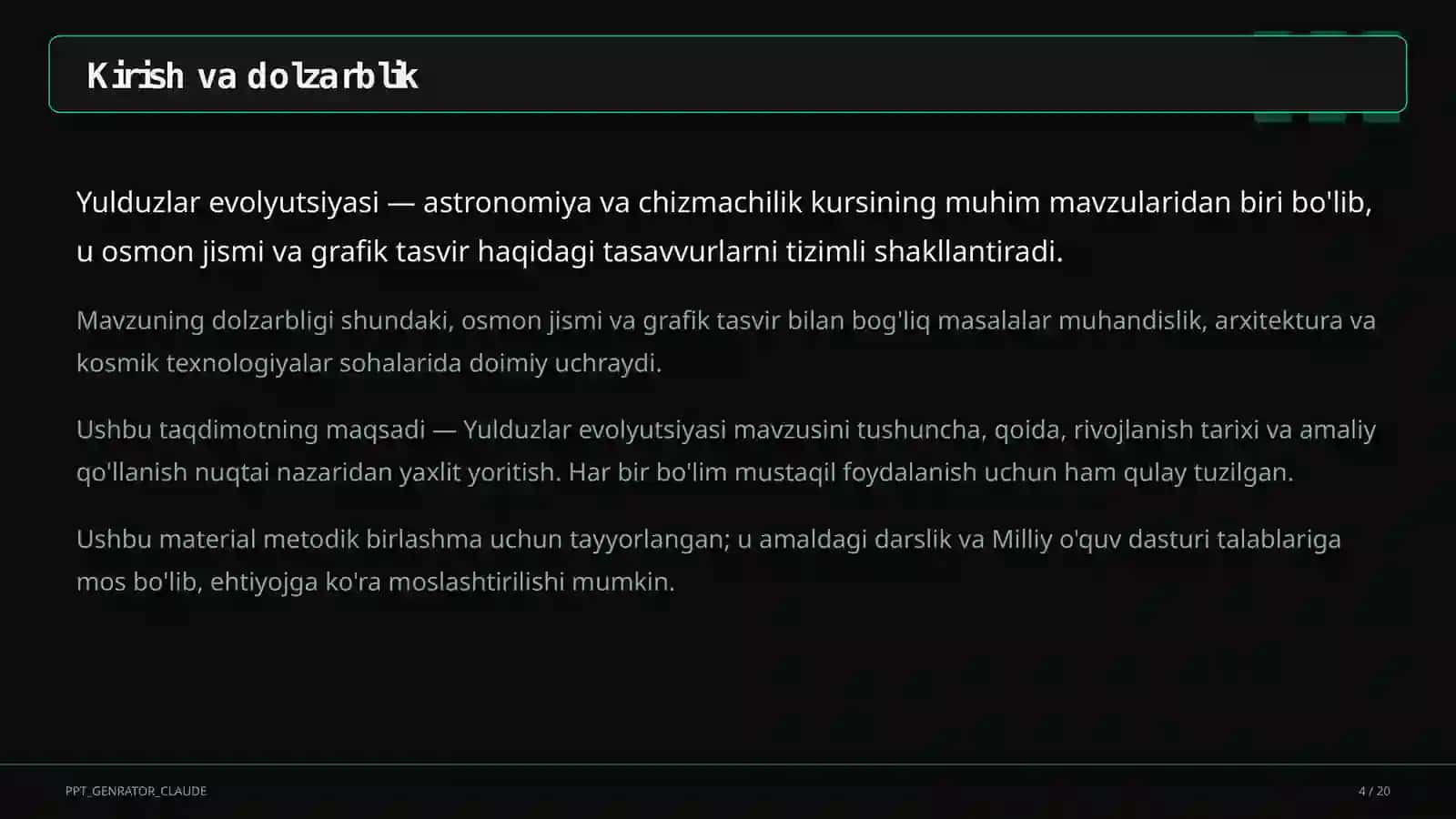 Yulduzlar evolyutsiyasi (11-sinf) 4