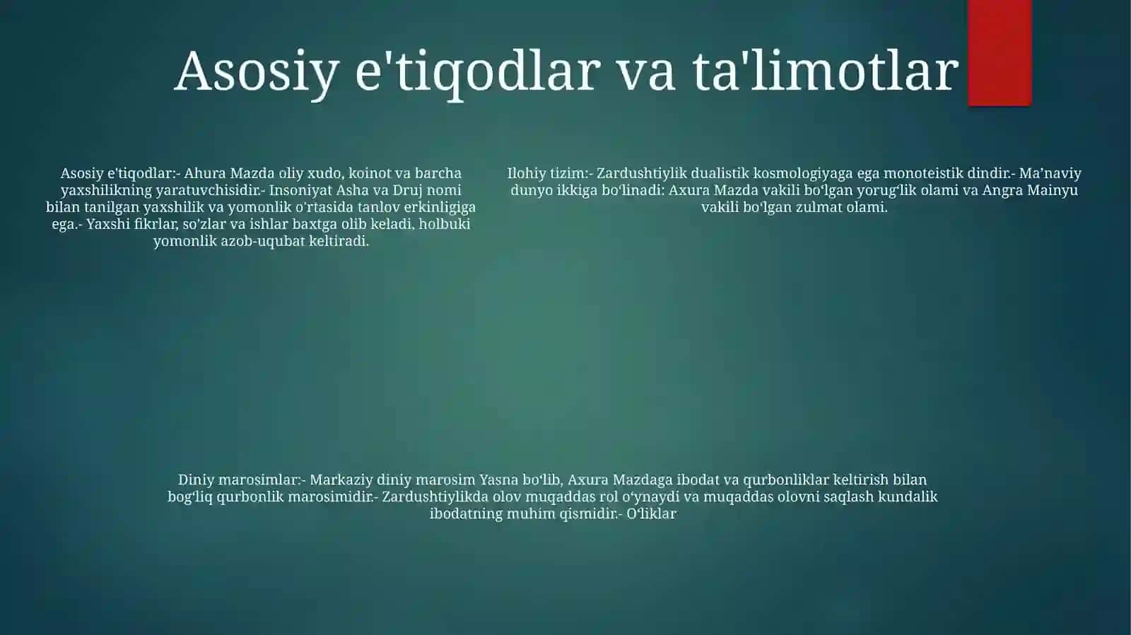 Zardushtiyliknig Teologik Tizimi Va Diniy Marosimlari 4
