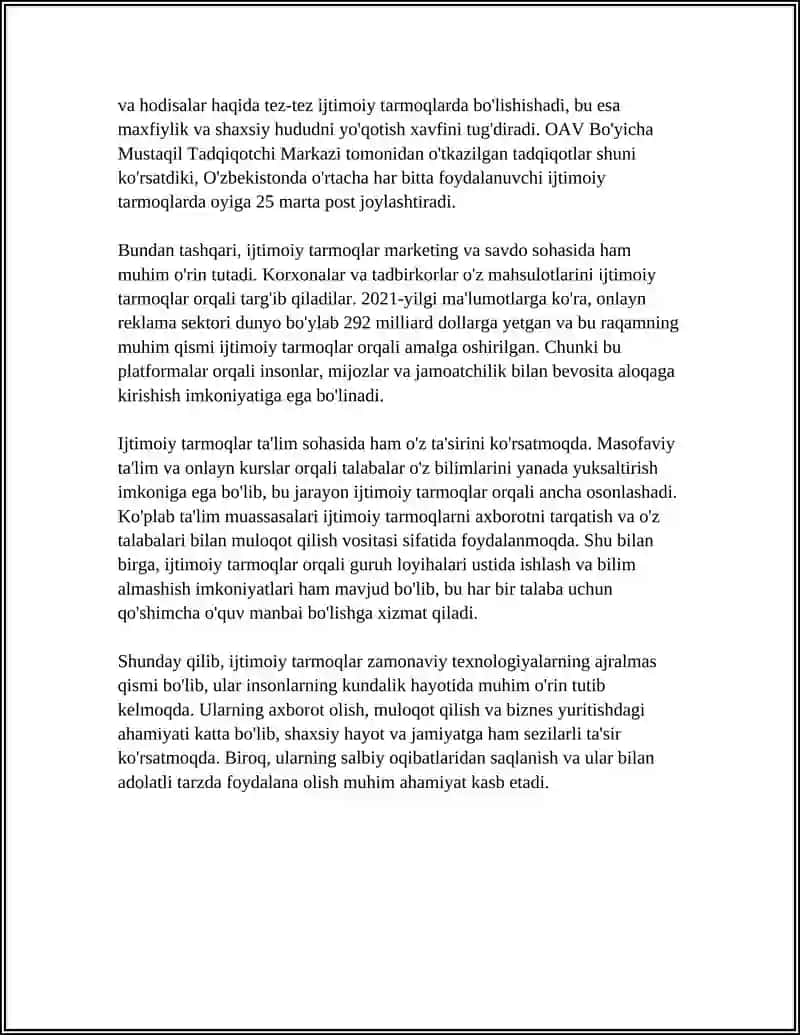 MEDIA TEXNOLOGIYALAR KUNDALIK HAYOTDA 4