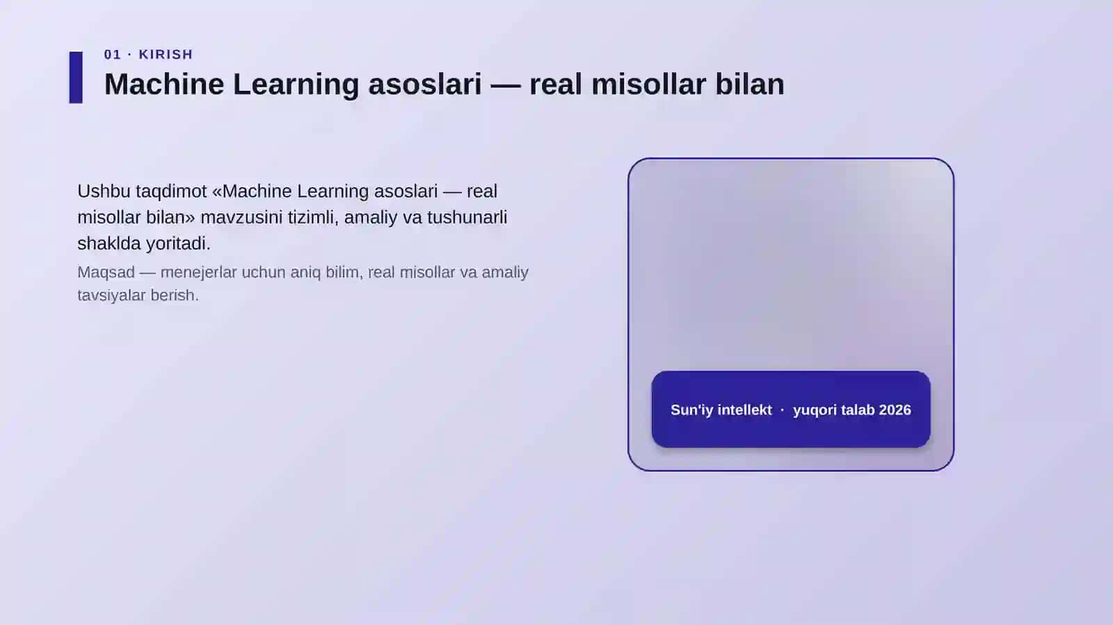 Machine Learning asoslari — real misollar bilan 4