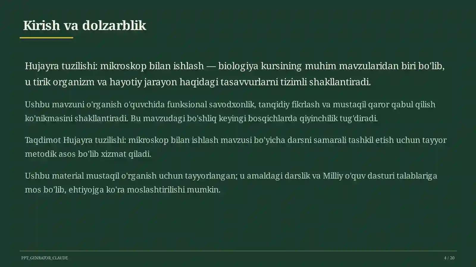 Hujayra tuzilishi: mikroskop bilan ishlash (5-sinf) 4