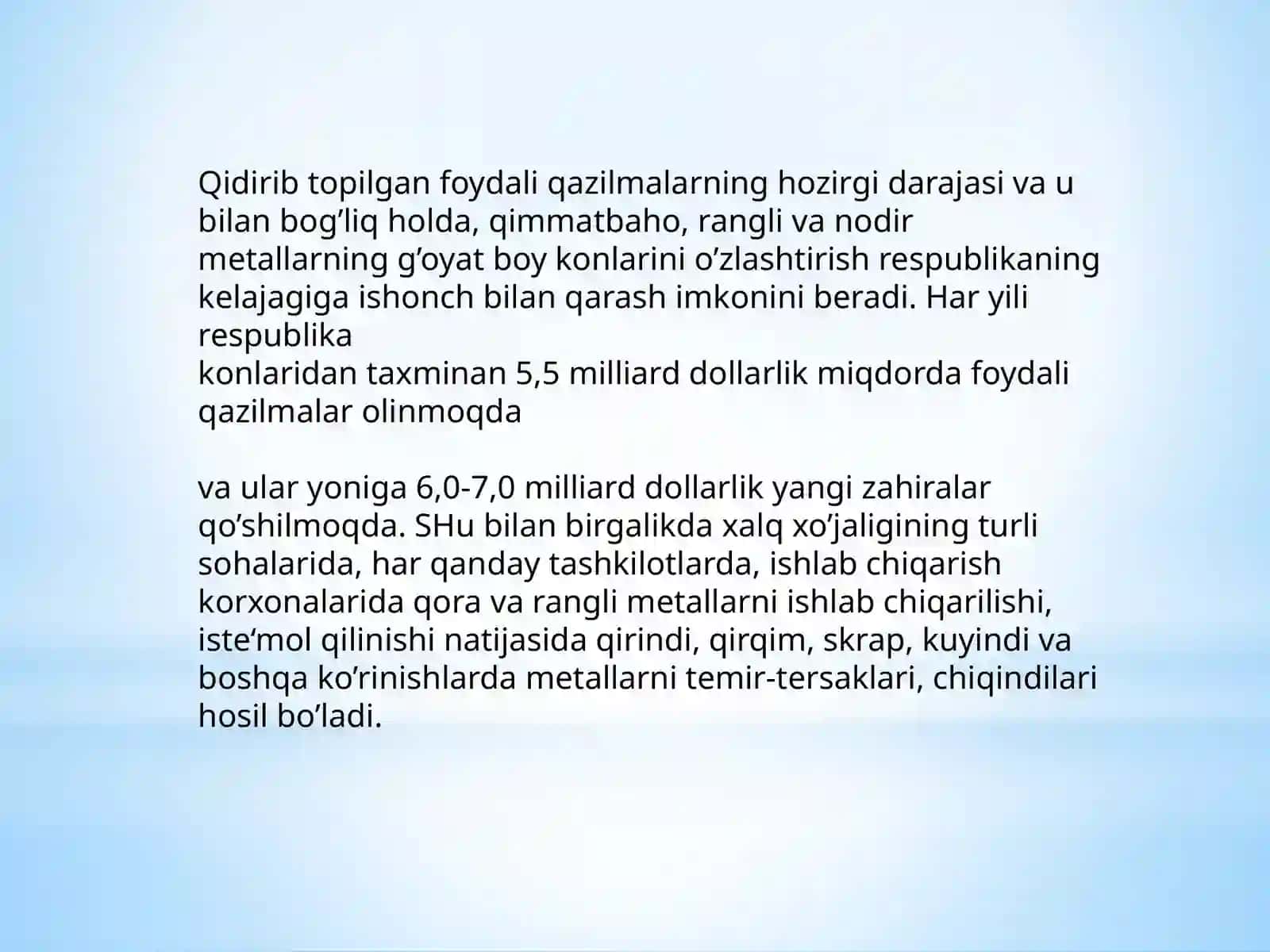 O‘zbekistondaxorijiy davlatlarda metlchiq indilarini qayta ishlashning rivojlanishi 4