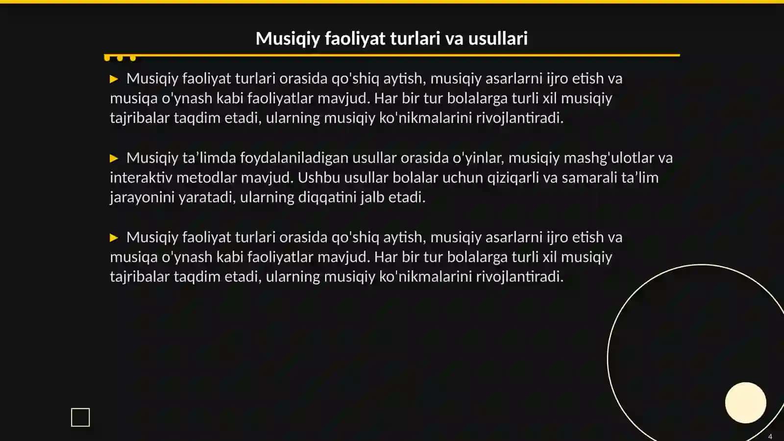 MTTda bolalarga musiqiy taʼlim berish boʻyicha tarbiyachining faoliyati 4