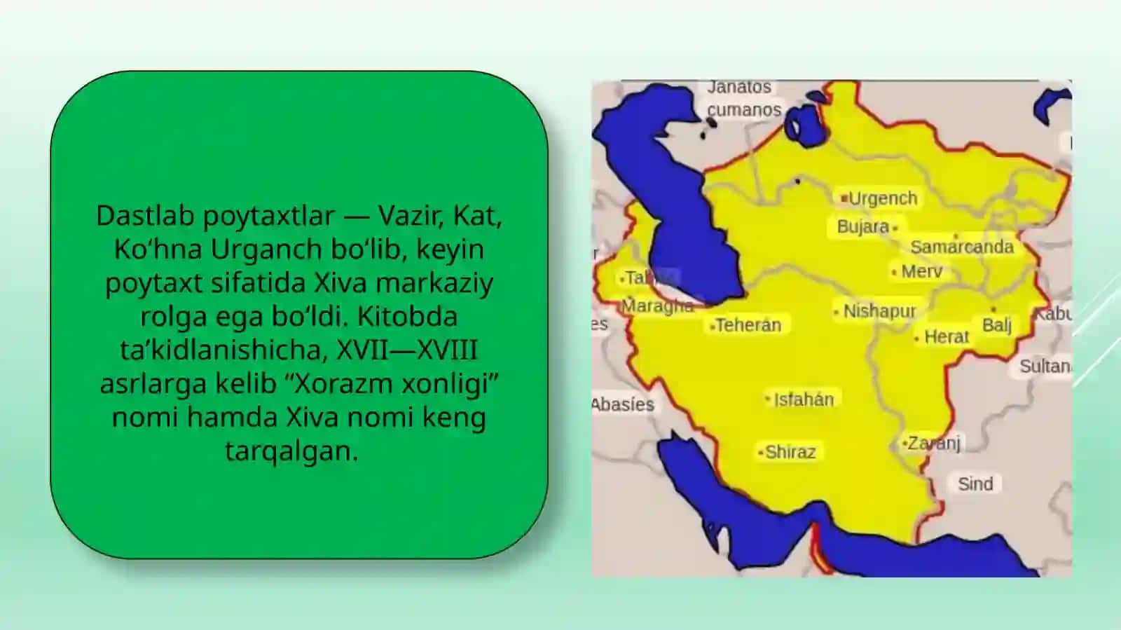 Xiva xonligining tashkil topishi va siyosiy hayoti (XVI –XIX asrning birinchi yarmi) 4