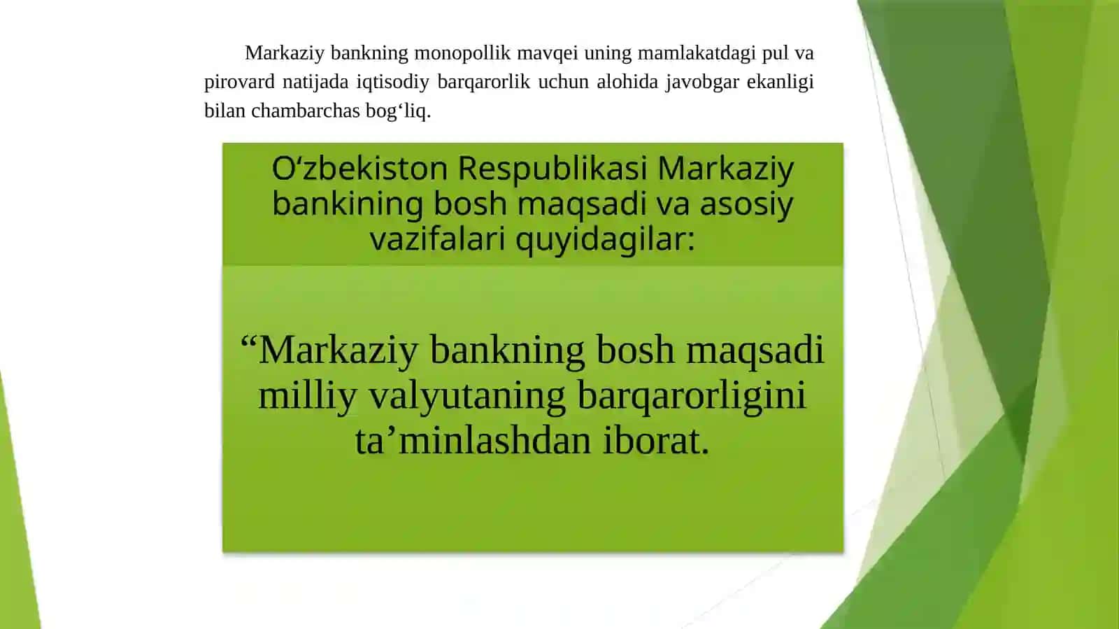 Bank tizimi. Pul kredit siyosati 4