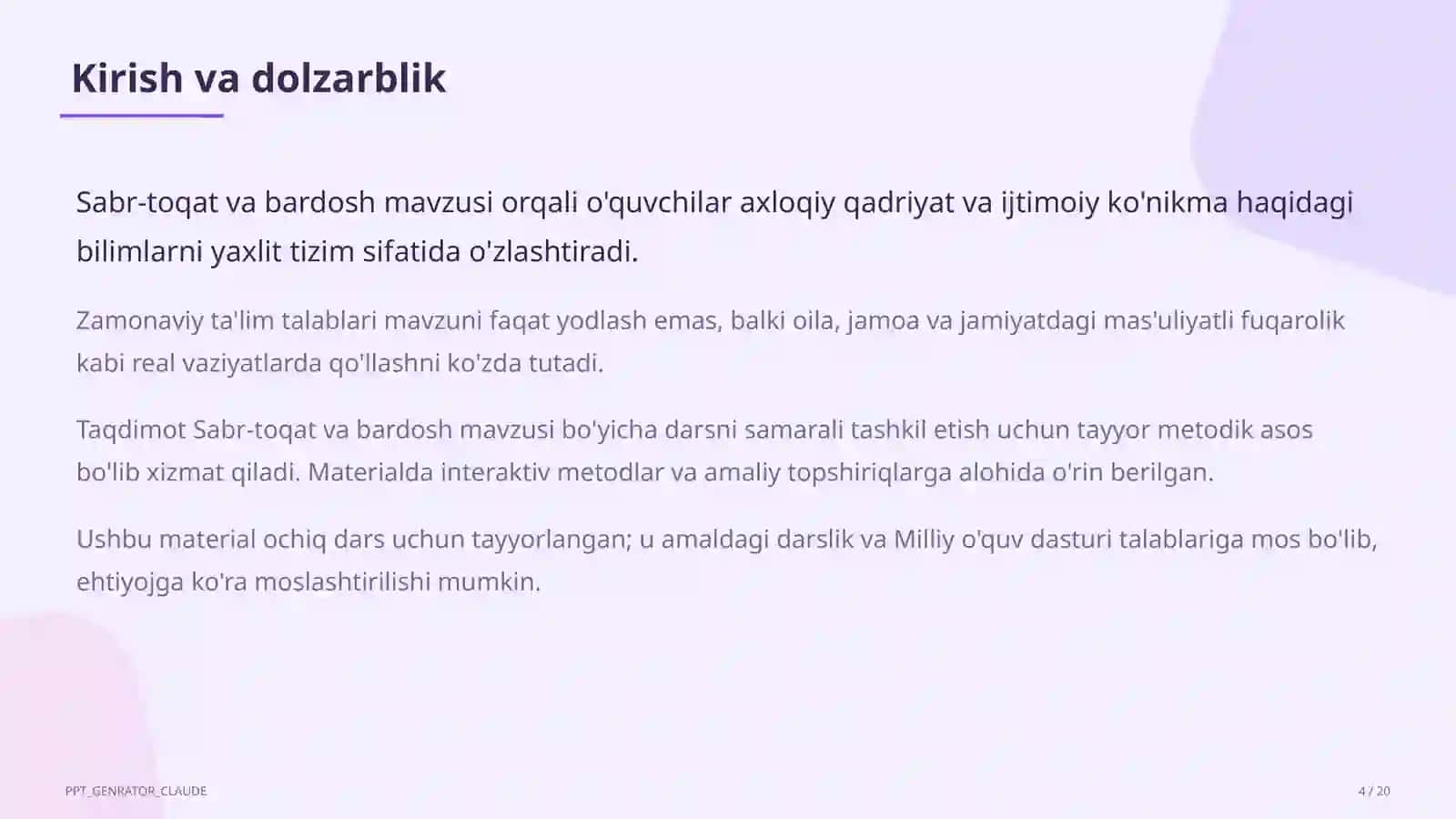 Sabr-toqat va bardosh (5-sinf) 4