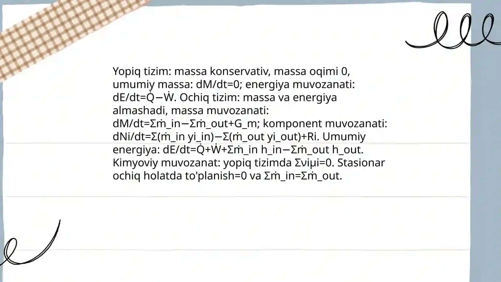 Modda va energiya muvozanatining modeli 4