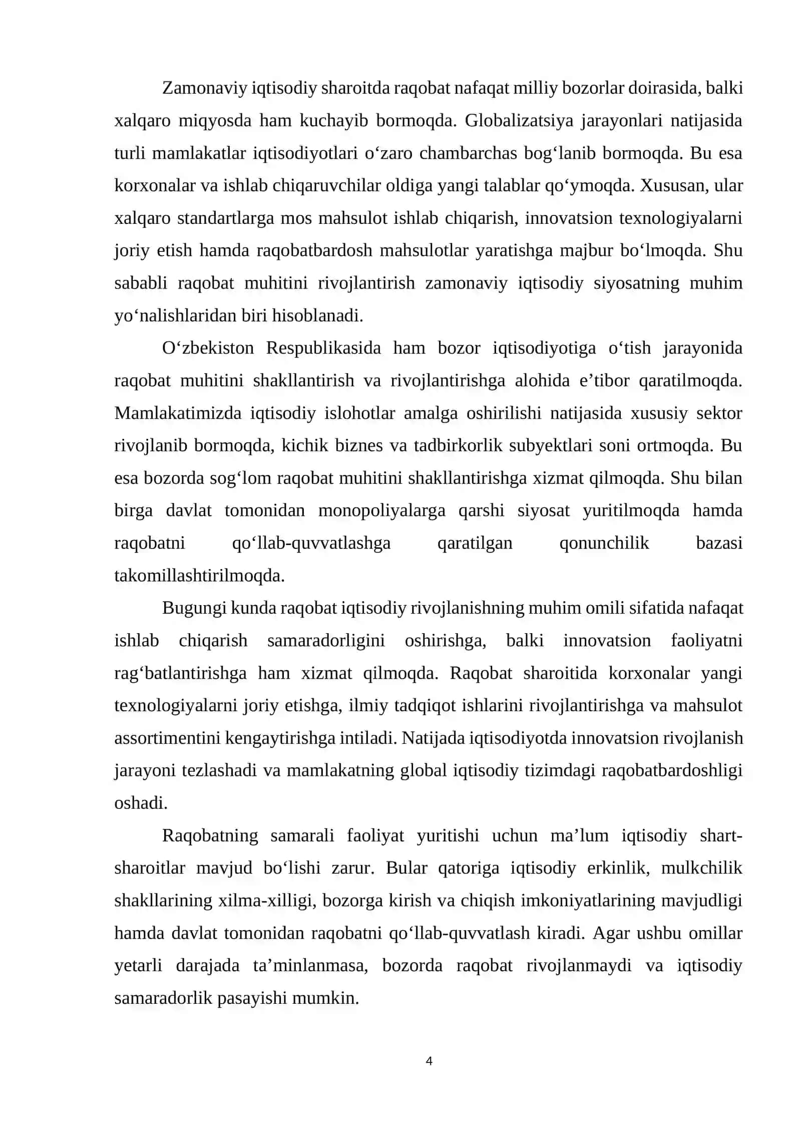 IQTISODIYOT NAZARIYASI 1,2 fanidan Kurs ishi 4