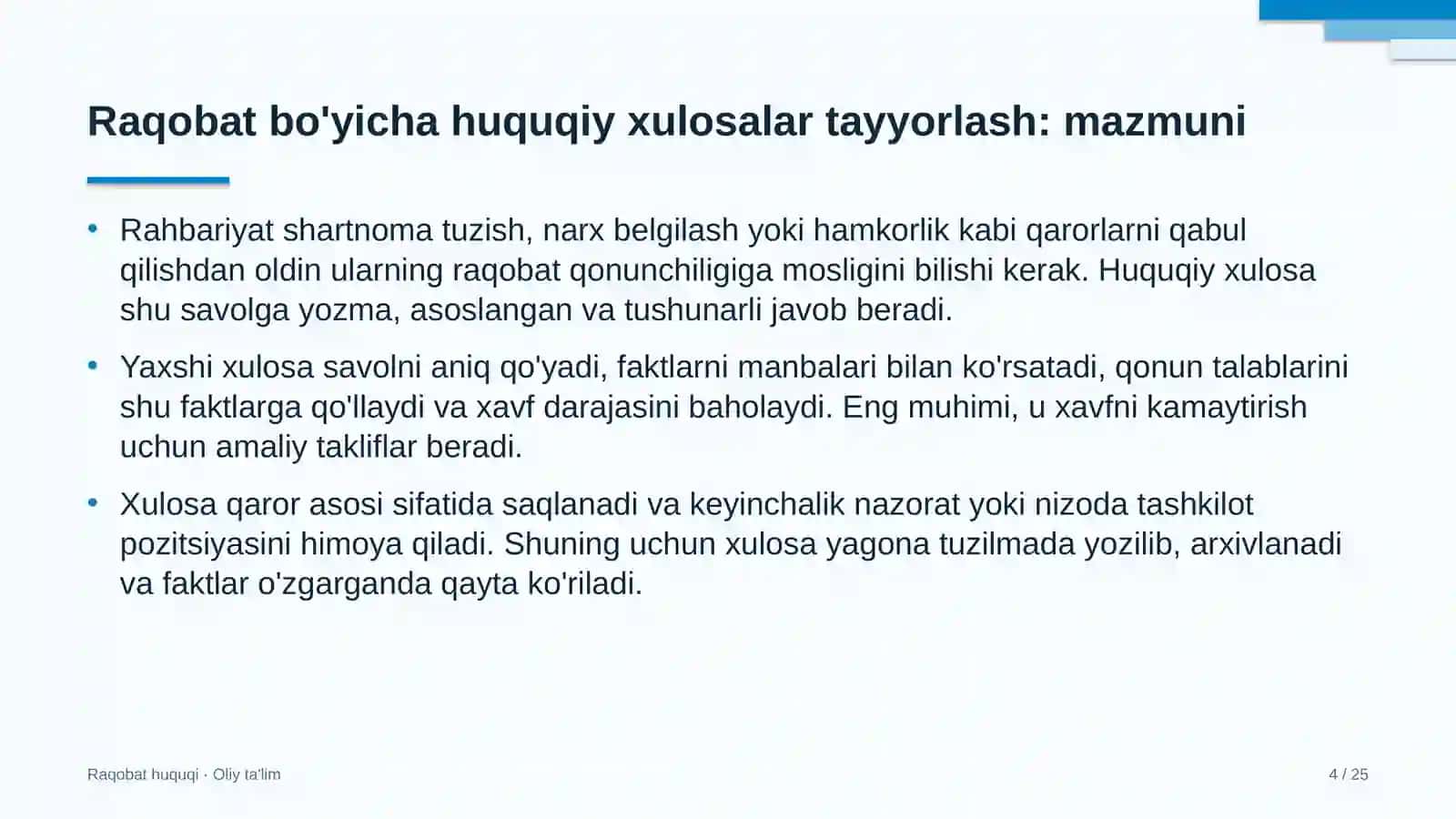 Konteyner tashishda raqobat bo'yicha huquqiy xulosalar tayyorlash 4