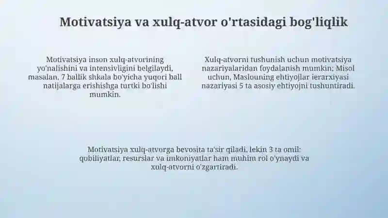 Xorij psixologiyasida motiv va motivatsiya muammosi 4