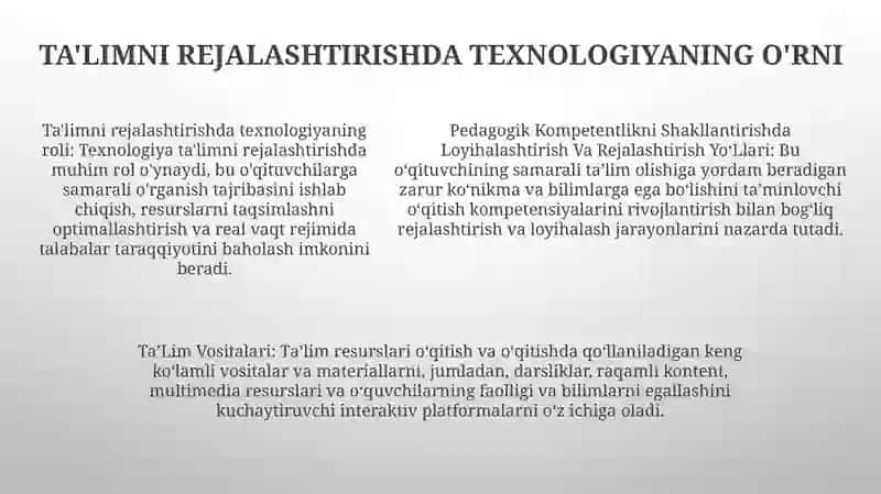 Pedagogik Kompetentlikni Shakllantirishda Loyihalashtirish Va Rejalashtirish YoʻLlari, TaʼLim Vositalari 4