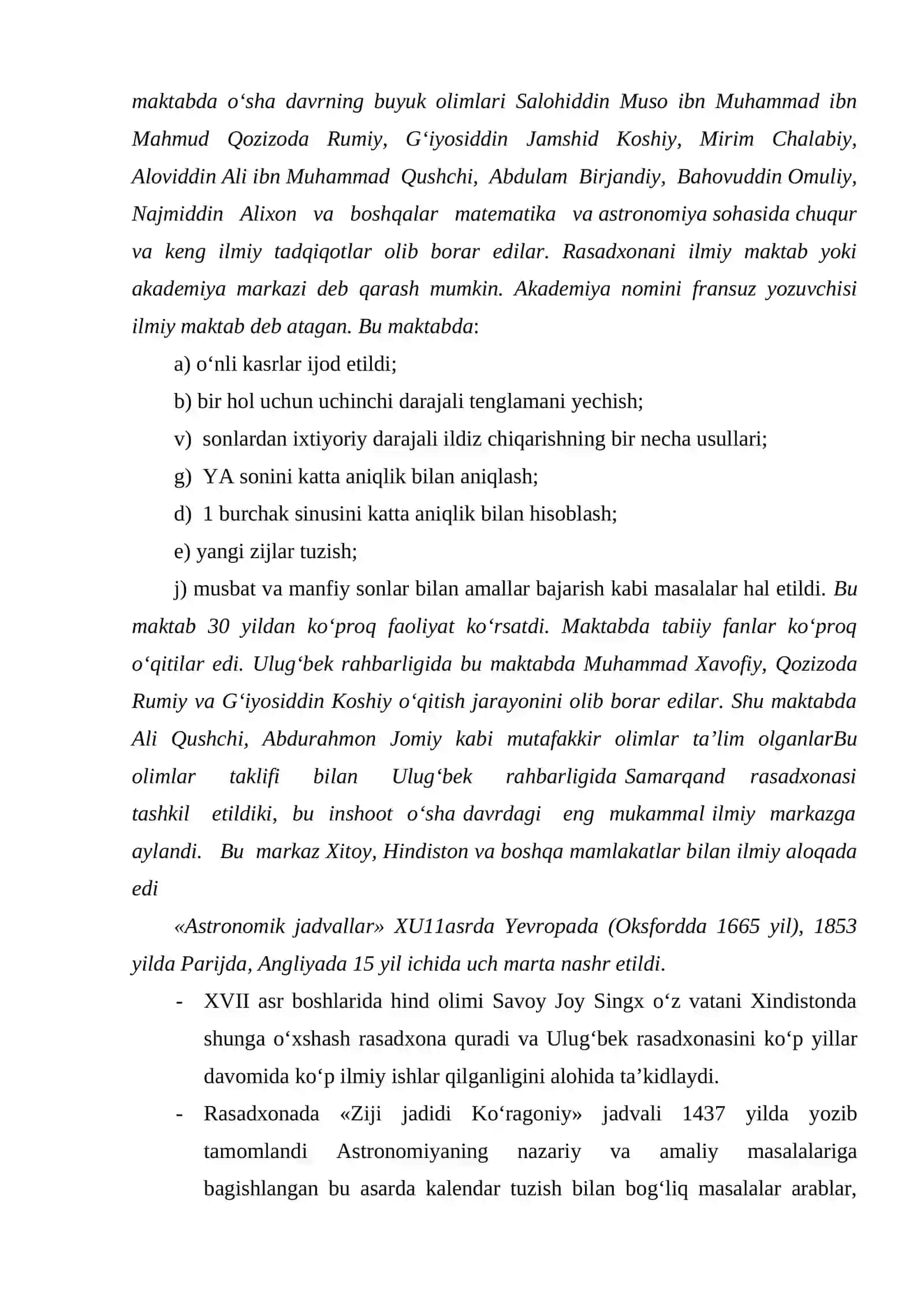 Ulug‘bekning samarqanddagi ilmiy maktabi va akademiyasi 4