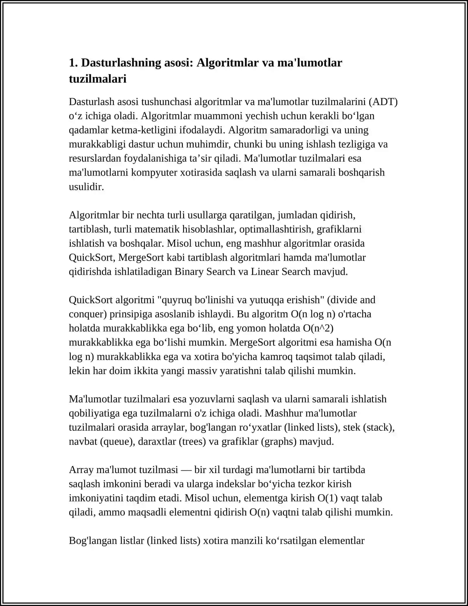 O'RNATILGAN DASTURIY VOSITALAR VA DASTURLASH TILLARI SHARHI 4