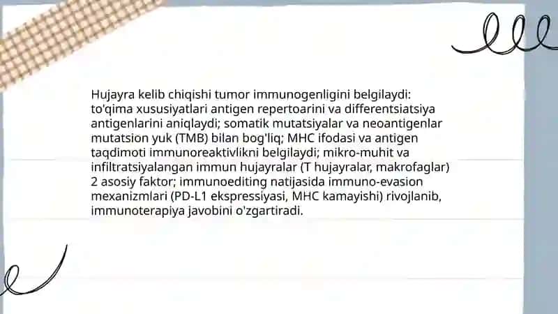 Immunopatologiya o’sma hujayralarini kelib chiqish ahamiyati 4