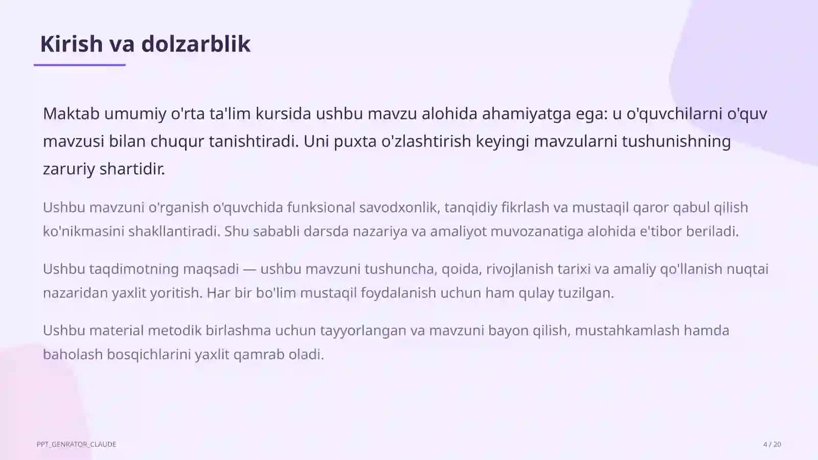 Geografiya 11-sinfgacha: o'lkashunoslik loyihalari va xarita bilan ishlash 4