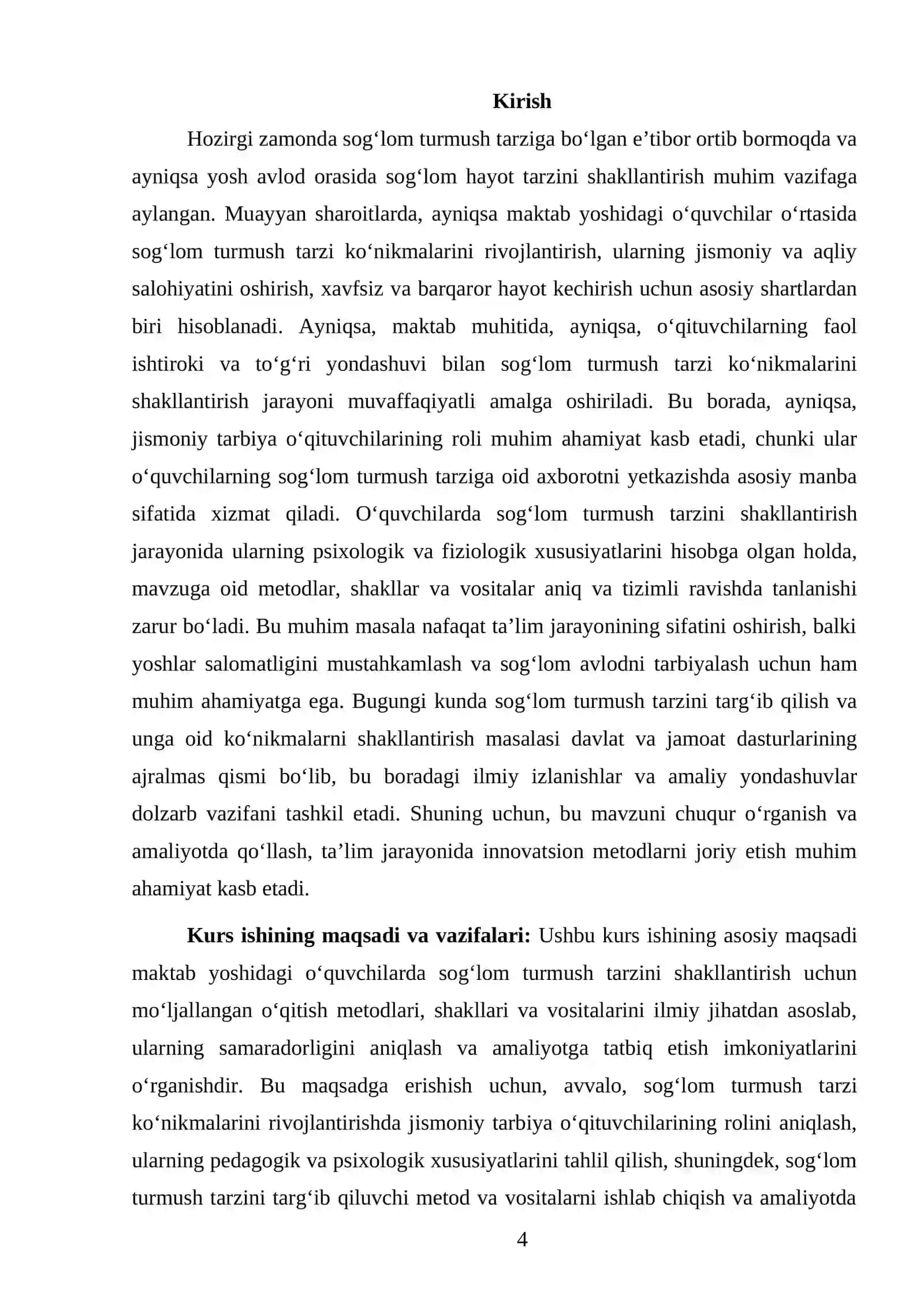 SPORT VA XARAKATLI O'YINLARNI O'QITISH METODIKASI FANIDAN TAYYORLAGAN KURS ISHI 4