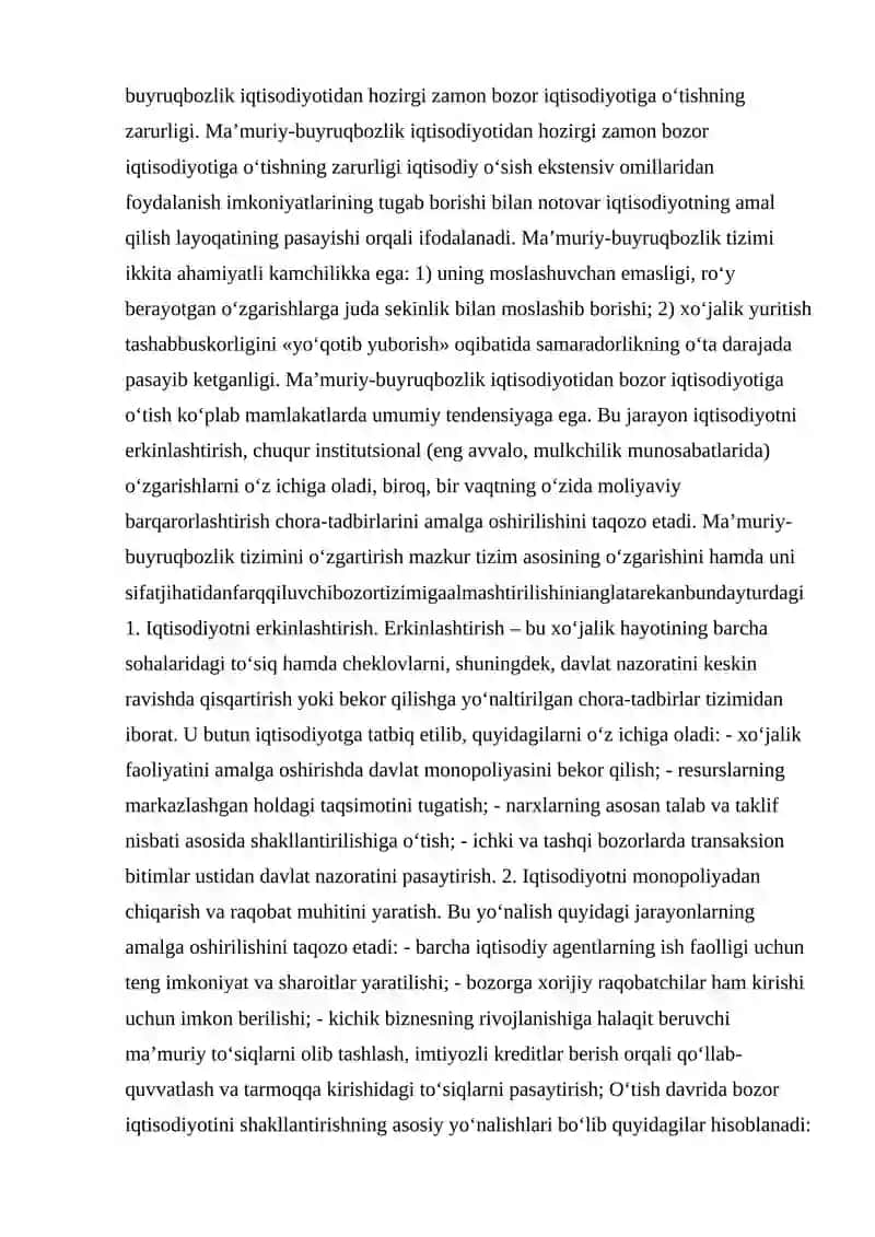 O'zbekiston respublikasida eski bozor iqtisodiyotini vujudga kelishi to'g'risidagi iqtisodiy ta'limotlar va ularning axamiyati 4