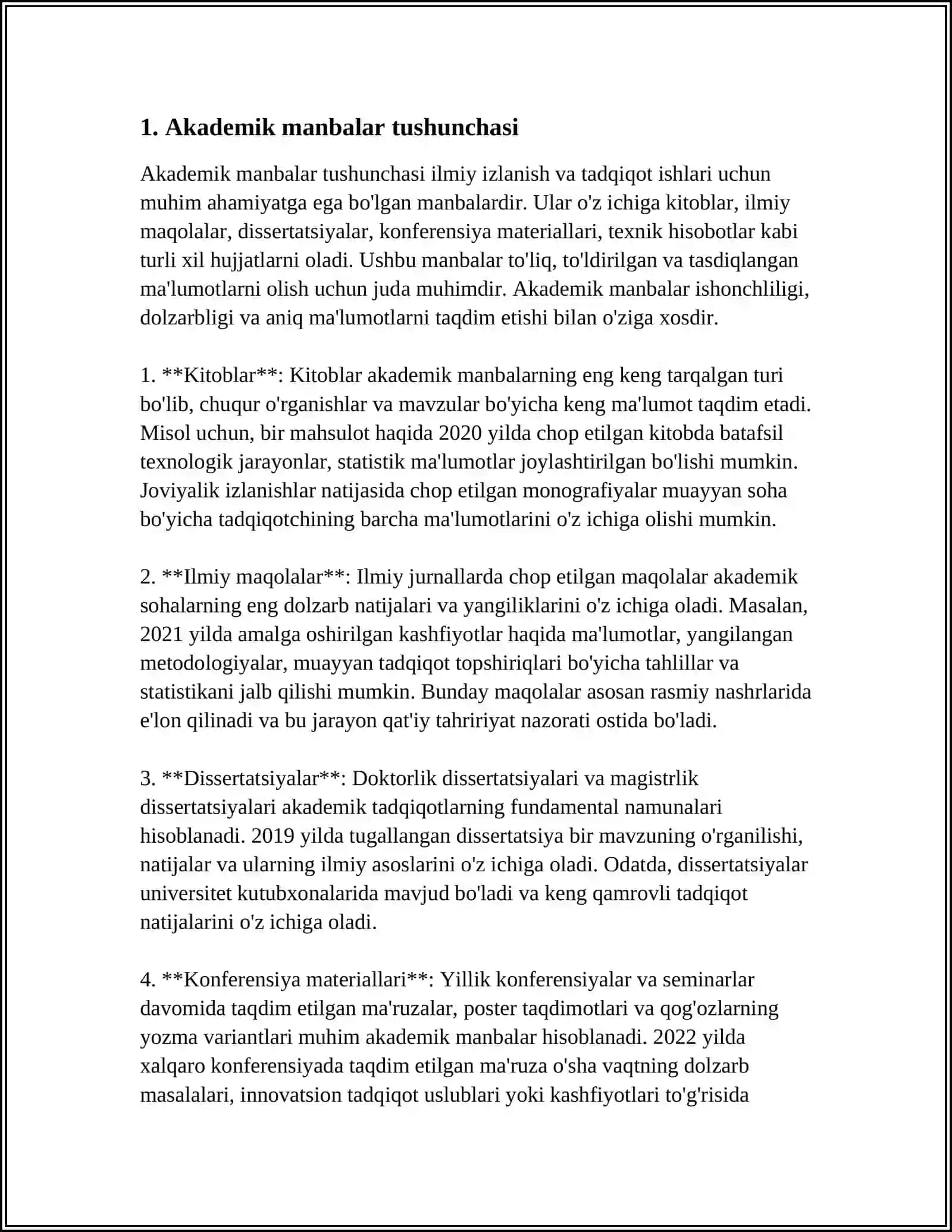 AKADEMIK MANBALAR VA ULARNING DARAJALARI 4