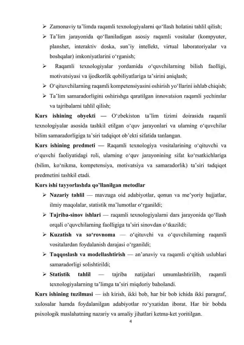 RAQAMLI TEXNOLOGIYA VOSITALARINI TA’LIM SAMARADORLIGINI OSHIRISHDAGI O’RNI VA IMKONIYATLARI 4