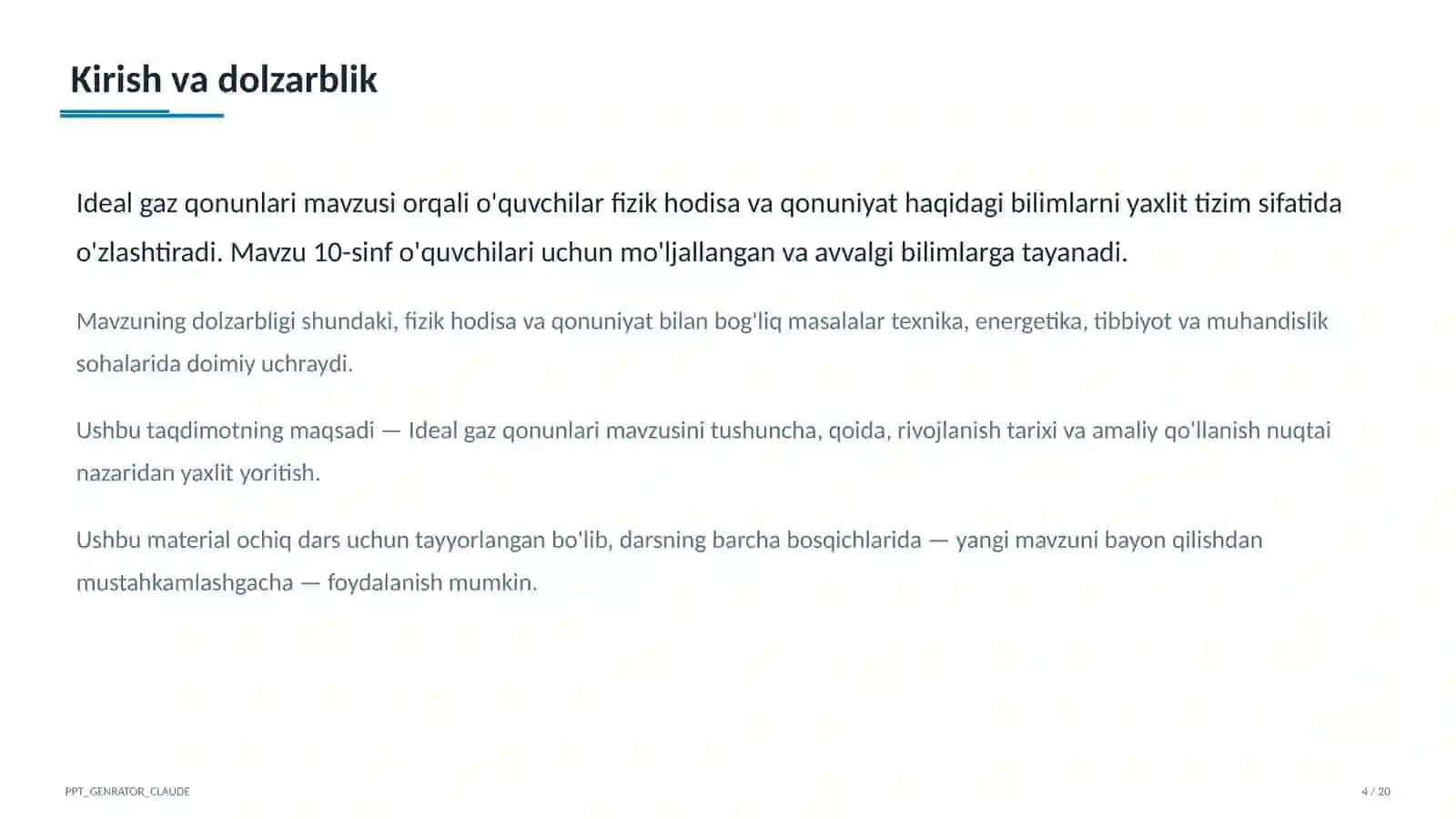 Ideal gaz qonunlari (10-sinf) 4