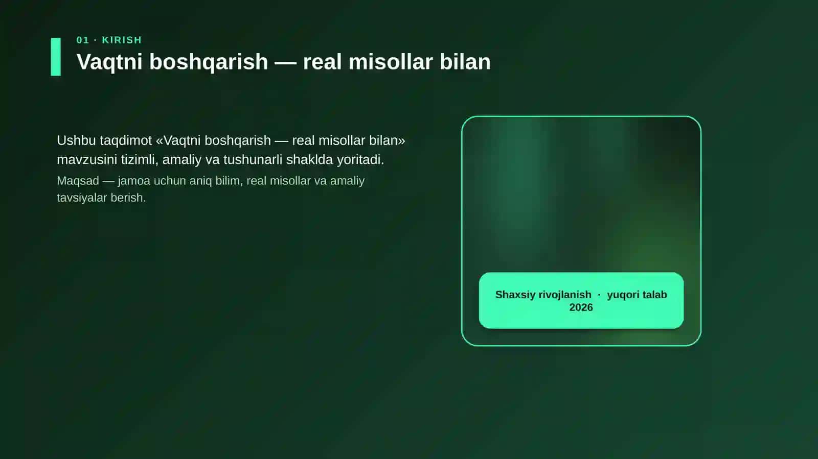 Vaqtni boshqarish — real misollar bilan 4