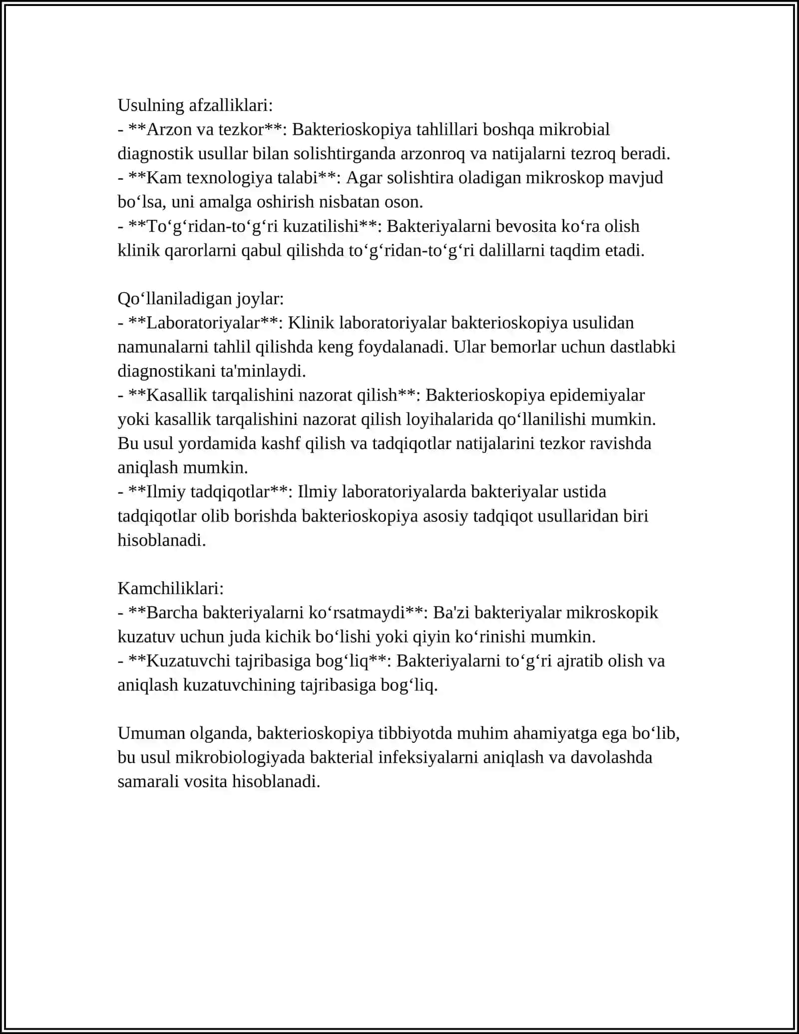 BAKTERIOSKOPIK TEKSHIRISH USULLARINI TIBBIYOTDAGI AHAMYATI 4