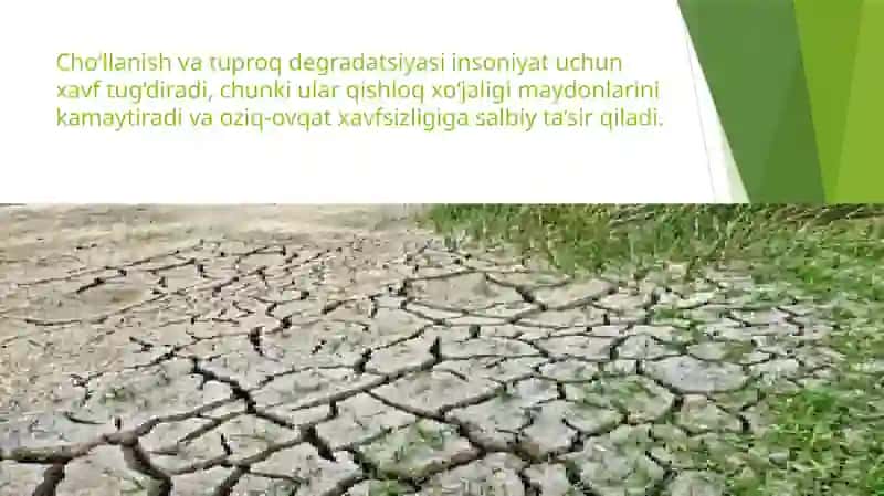 Cho'llanish jarayonlari va tuproq degradatsiyasi 4