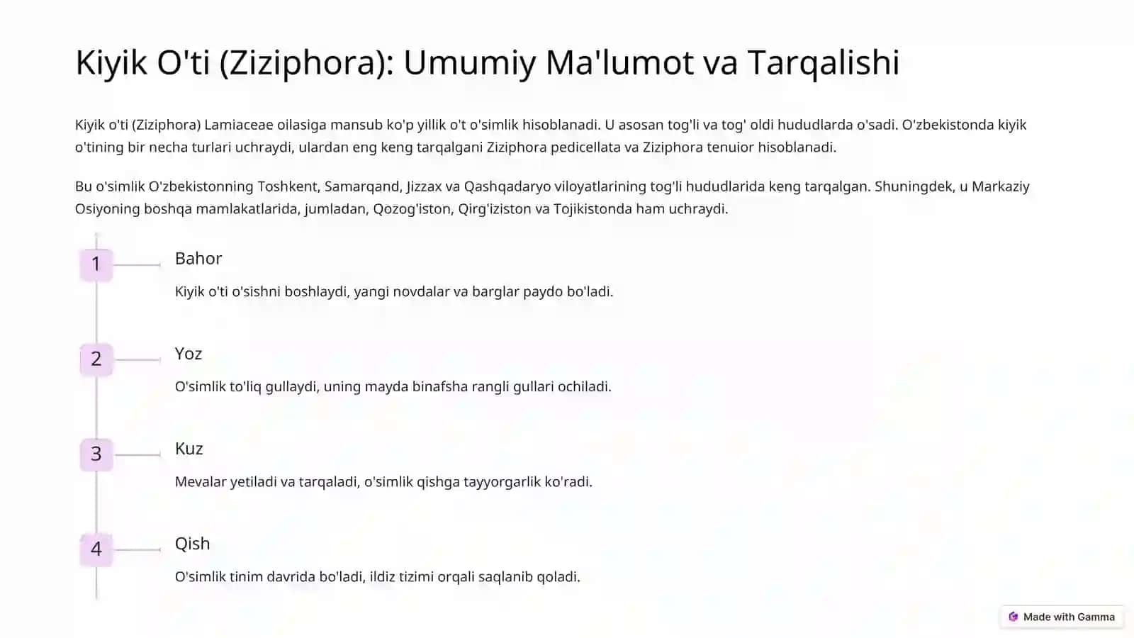 Kiyik O'ti: Cho'l va Tog' Etaklarining Shifobaxsh Giyohi 4
