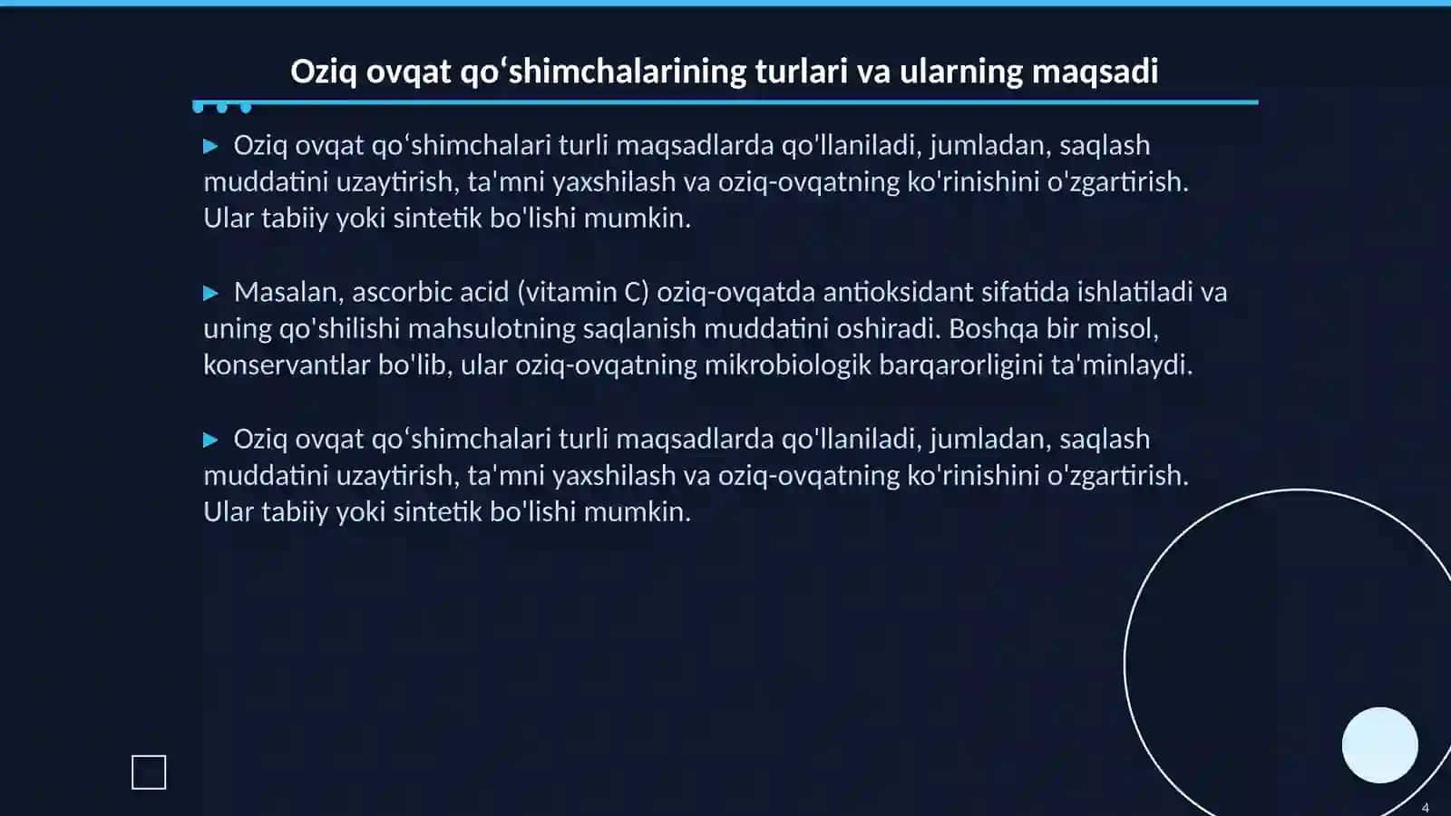 Oziq ovqat mahsulotlari 4
