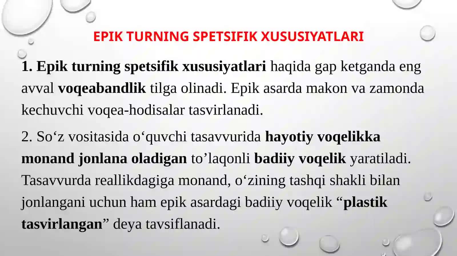 Epik tur va uning janrlari 4