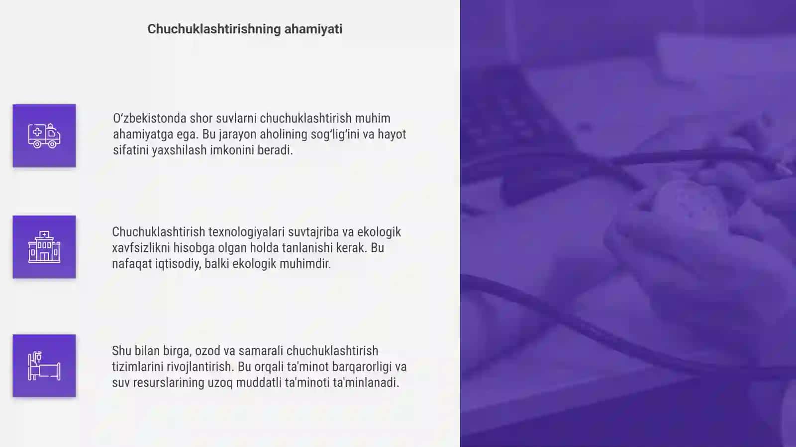 Oʻzbekistonda shor suvlarni chuchuklashtirish gʻoyasini oʻylab chiqish 4