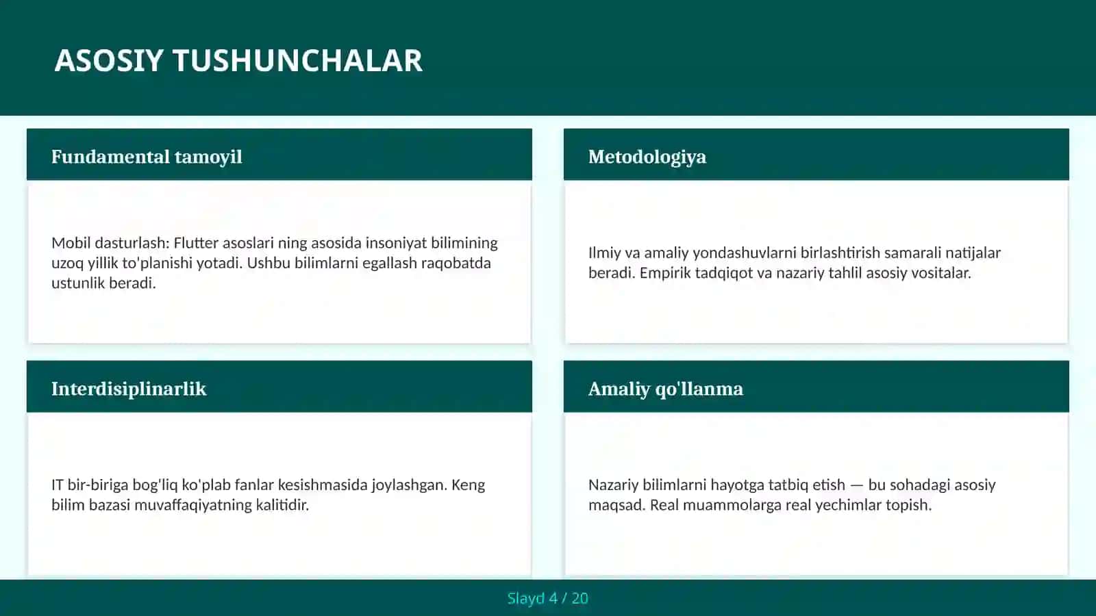 MOBIL DASTURLASH: FLUTTER ASOSLARI 4