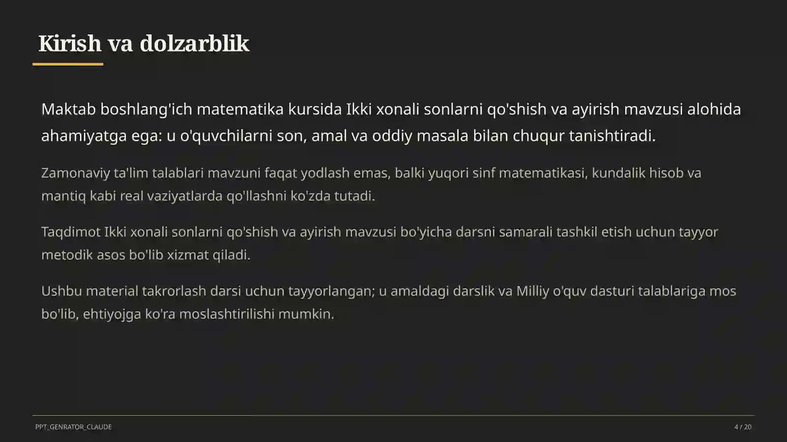 Ikki xonali sonlarni qo'shish va ayirish (2-sinf) 4