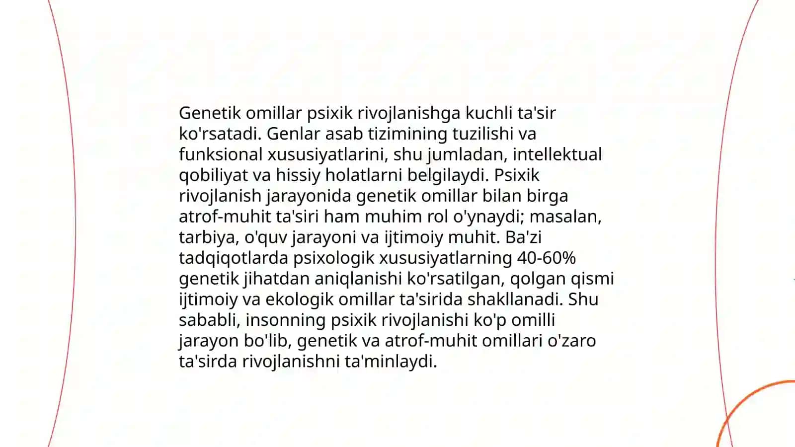 Psixik rivojlanishning asosiy qonunlari 4