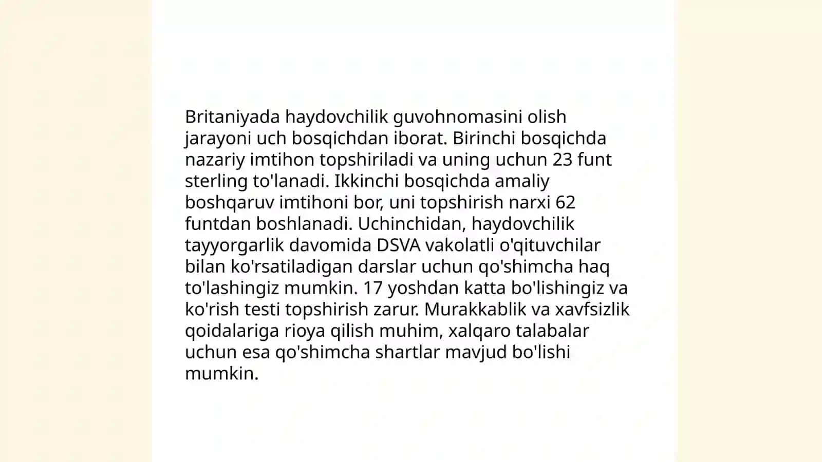 Buyuk Britaniyada yo'l harakati qoidalari 4