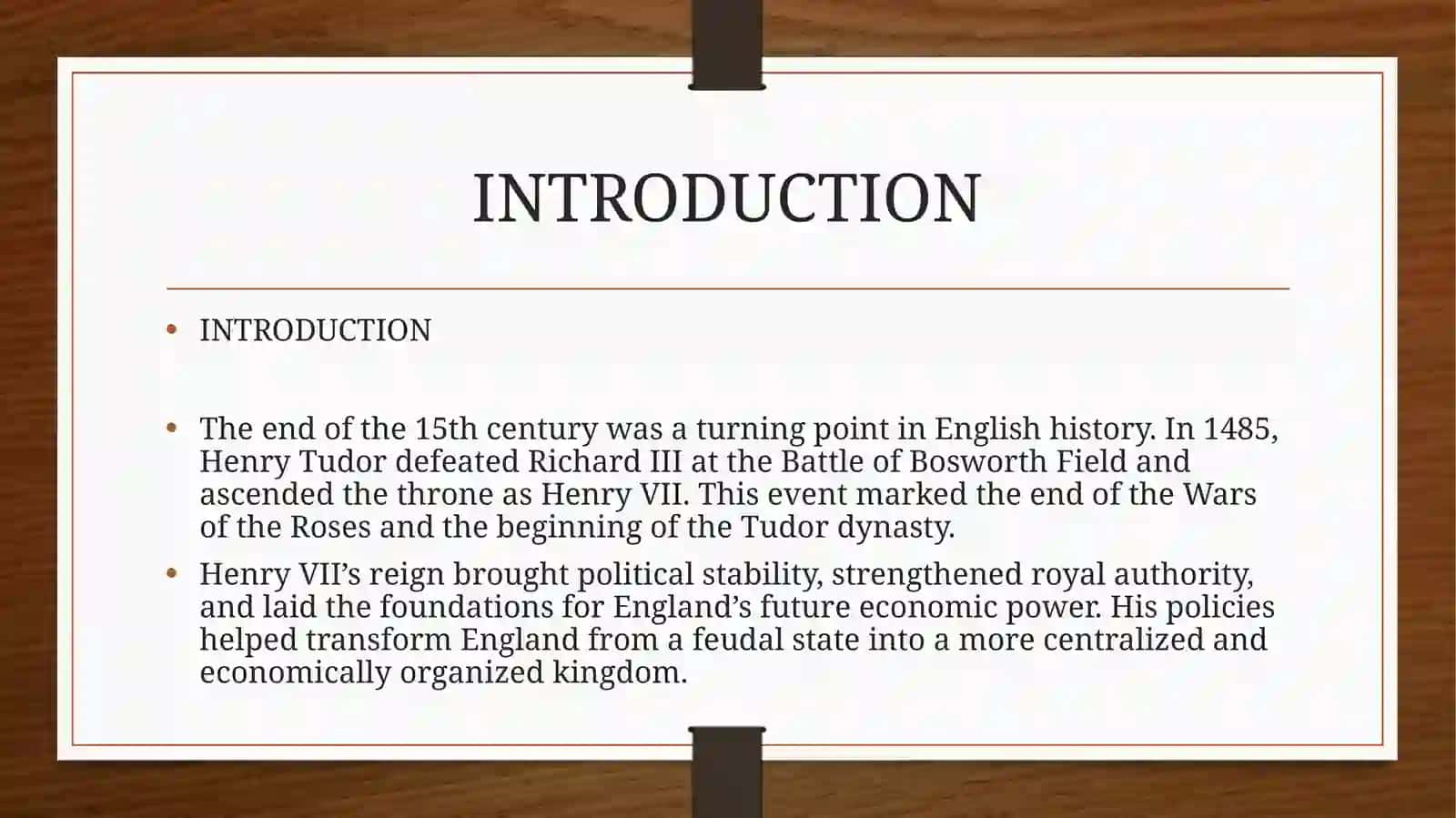 The Reign of Henry VII and the Emergence of a New Dynasty: Foundations of Modern British Economic Power 4