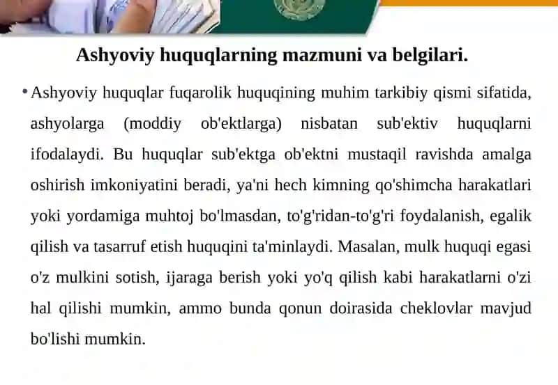 Ashyoviy huquqlar 4