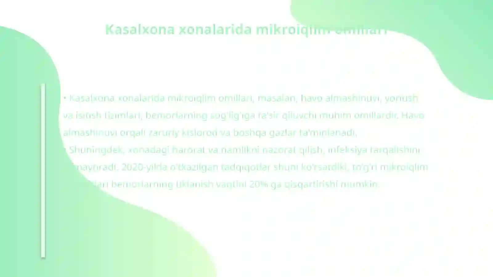 Mikroiqlimni o'rganish va baholash 4